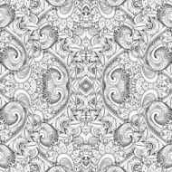 Seamless Monochrome Floral Pattern (Vector) N22