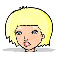 cartoon bored looking woman N19