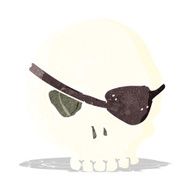 cartoon skull with eye patch N14