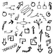 Set of grunge vector hand drawn arrows Vector EPS10