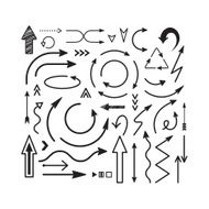 Black Vector Arrows Isolated on White