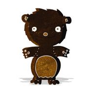 cartoon happy little black bear N11