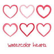 Watercolor hearts set N6