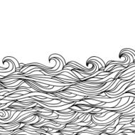Colorful abstract doodle seamless pattern waves and clouds N16