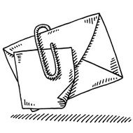 Paper Clip Mail Attachment Drawing