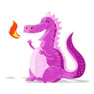 cartoon fire breathing dragon N25