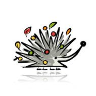 Funny hedgehog sketch for your design N6