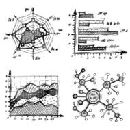 Hand drawn different types of infographics