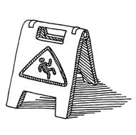 Slippery Sign Drawing