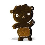 cartoon waving black bear cub N35