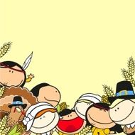 Thanksgiving day background with kids N2