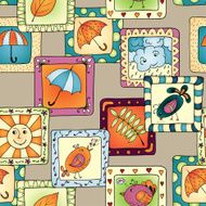 Geometric seamless pattern in patchwork style