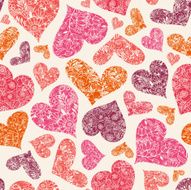 Floral Hearts Seamless Pattern Background