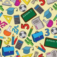 Seamless Pattern with school doodles N2
