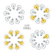 Hand drawn frame of light bulbs Idea symbol