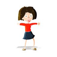 cartoon surprised woman N352