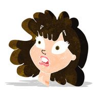 cartoon shocked female face N14