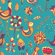 flower and bird Seamless texture N4