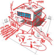 modern house redesign diagram