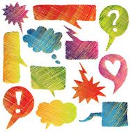 Colourful doodle speech bubbles
