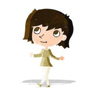 cartoon girl with no worries N13