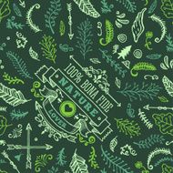 Seamless Nature Doodle Pattern