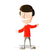 cartoon grinning man N139