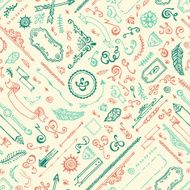Seamless hand drawn doodle pattern N3