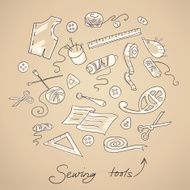 Sketch of sewing tools N2