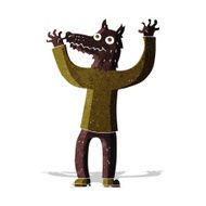 cartoon wolf man N96