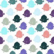 seamless vector pattern with fishes