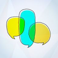Colorful Vector Doodle Speech Bubbles Drawing On Paper N2
