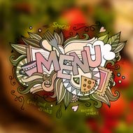Menu hand lettering and doodles elements illustration