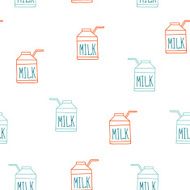 Seamless background pattern with milk carton