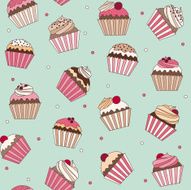Cupcake seamless pattern N12