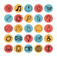 Hand drawn illustration flat icons