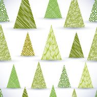 Christmass tree seamless pattern hand drawn lines textures N2