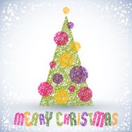 Christmas greeting card vector Merry lettering N4