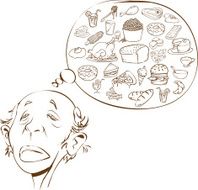 Hunger Man Dreaming for Food