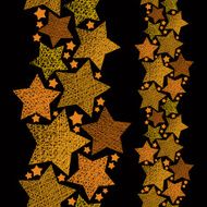 Golden stars seamless pattern vertical composition vector