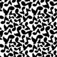 Black musical notes seamless pattern black and white N2