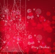 Red Christmas Background With Ornaments