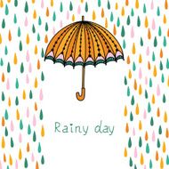 Rain and umbrella