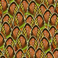 Seamless pattern with ornate feathers N2