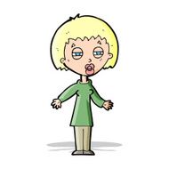 cartoon tired woman N46