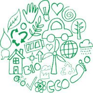 hand drawn environmental icons background N2