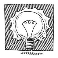 Light In The Dark Glowing Bulb Drawing
