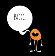 cute monster with speech bubble N2
