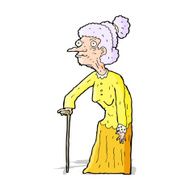 cartoon old woman N25