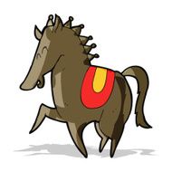 cartoon prancing horse N16